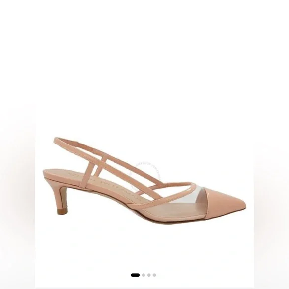 Pre-Owned Stuart Weitzman Women's Pink Poudre Mondrian 50 Slingback Pumps - Picture 3 of 5